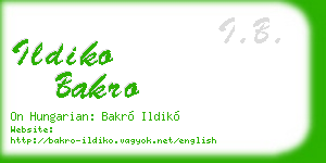 ildiko bakro business card